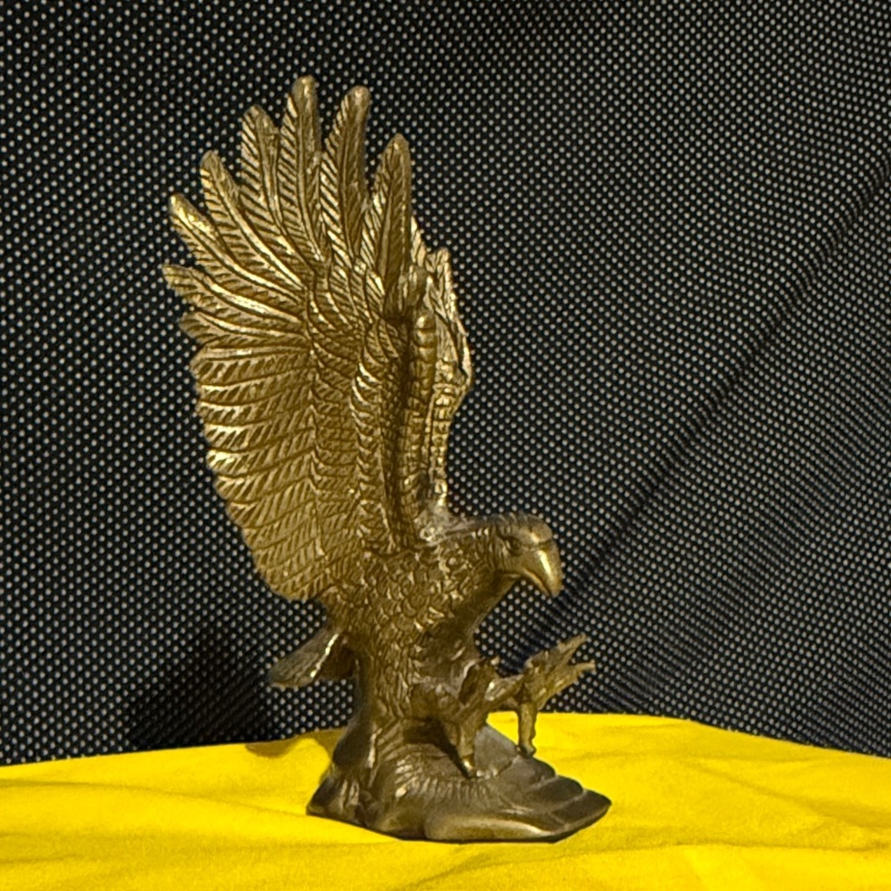 Majestic Brass Eagle Sculpture 6” tall
